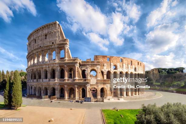 Colosseum in Rome without people in the morning, italy